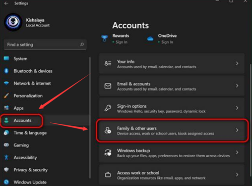 Win11如何切换账户类型?